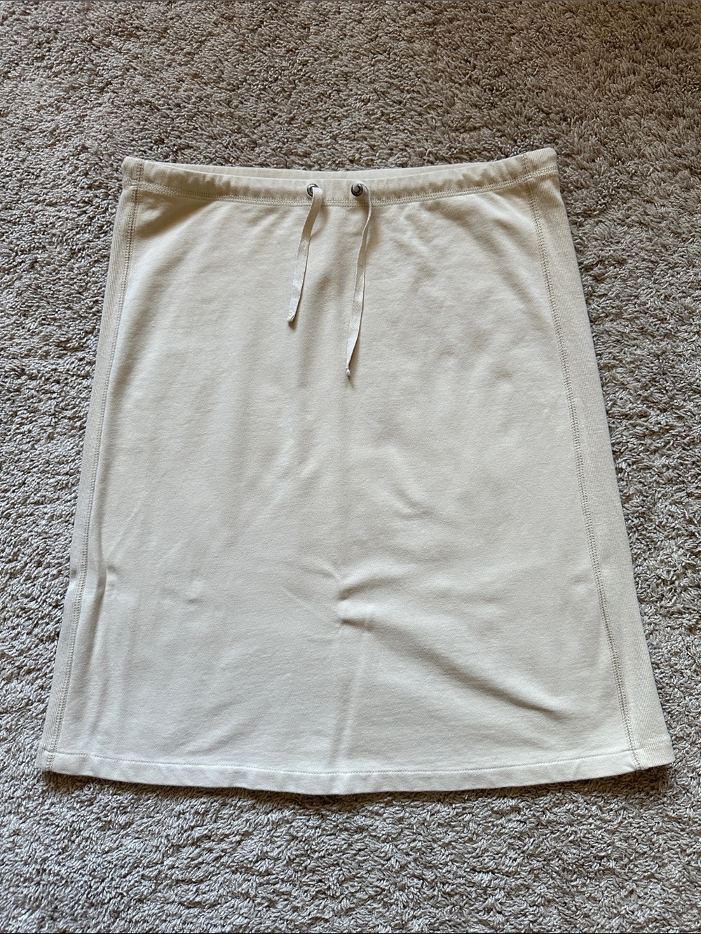 Eddie Bauer Cream Drawstring Midi Skirt